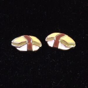 NEW set of 2 mini enamel stud earrings tuna nigiri sushi white green rice fish